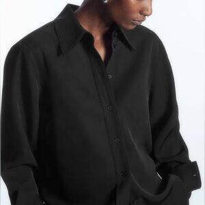 Cos Relaxed fluid shirt, black 4